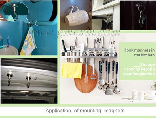Large magnetic attraction neo mounting magnet magnetic hooks product-667-494